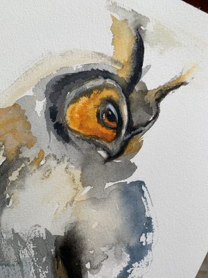 Watercolor Owl Katerina Krjanina Watercolor Birds Collection