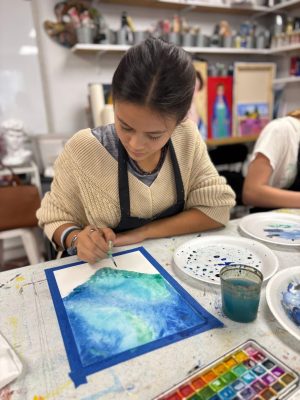 Children painting and drawing during an art class at Vivo Art Studio in Palm Coast, Florida.