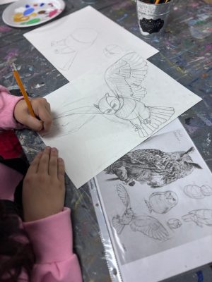 Children painting during an art class at Vivo Art Studio in Palm Coast, Florida.