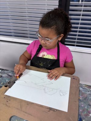 Children painting during an art class at Vivo Art Studio in Palm Coast, Florida.