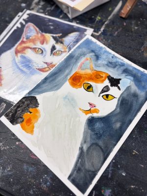 Children painting and drawing during an art class at Vivo Art Studio in Palm Coast, Florida.